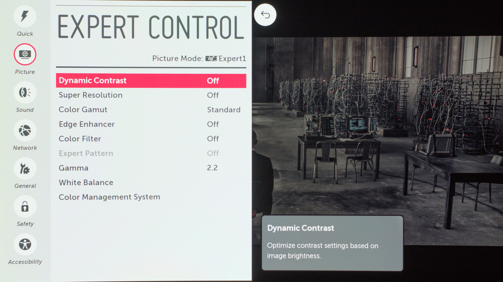 LG EC9300 Calibration Settings 3