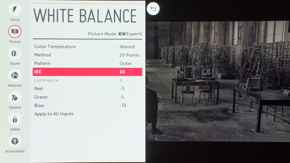 LG EC9300 Calibration Settings 7
