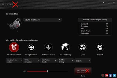 Creative Sound BlasterX H5 App Picture