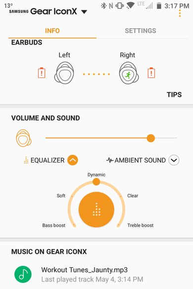 Samsung Gear IconX App Picture