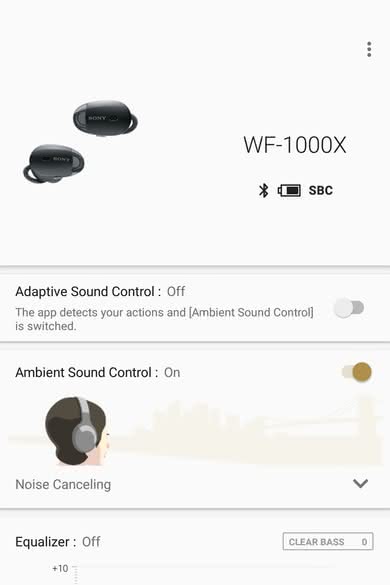 Sony WF-1000X App Picture