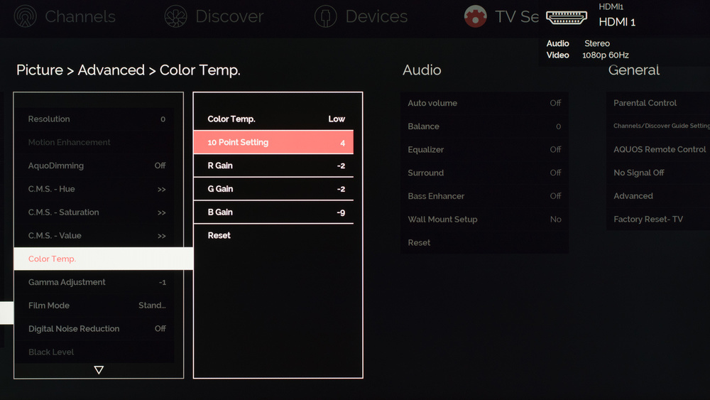 Sharp UH30U Calibration Settings 10