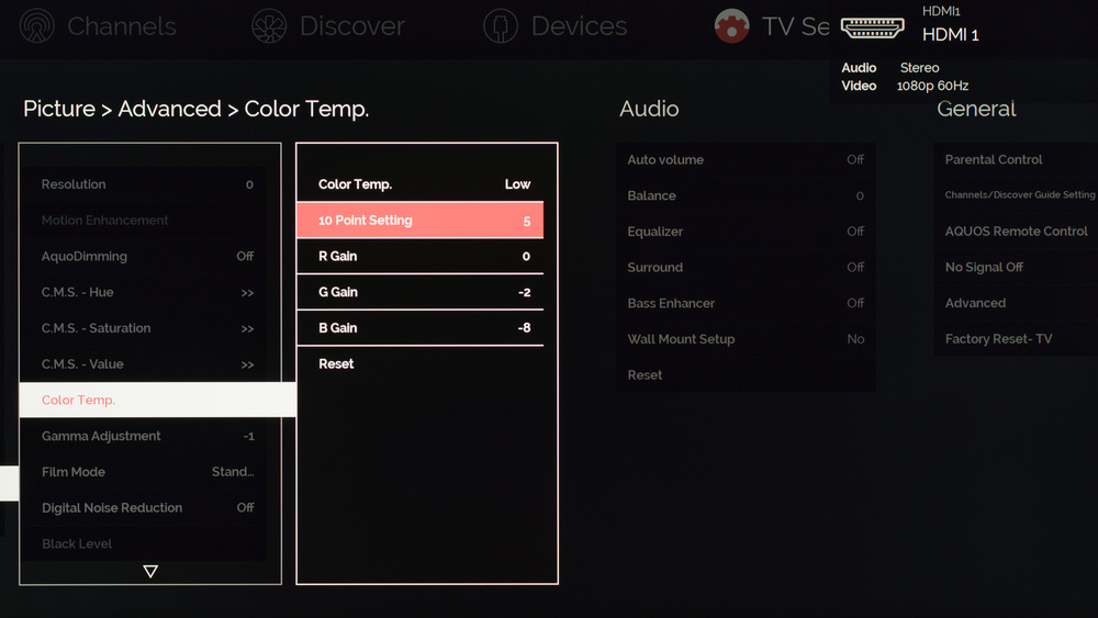 Sharp UH30U Calibration Settings 11
