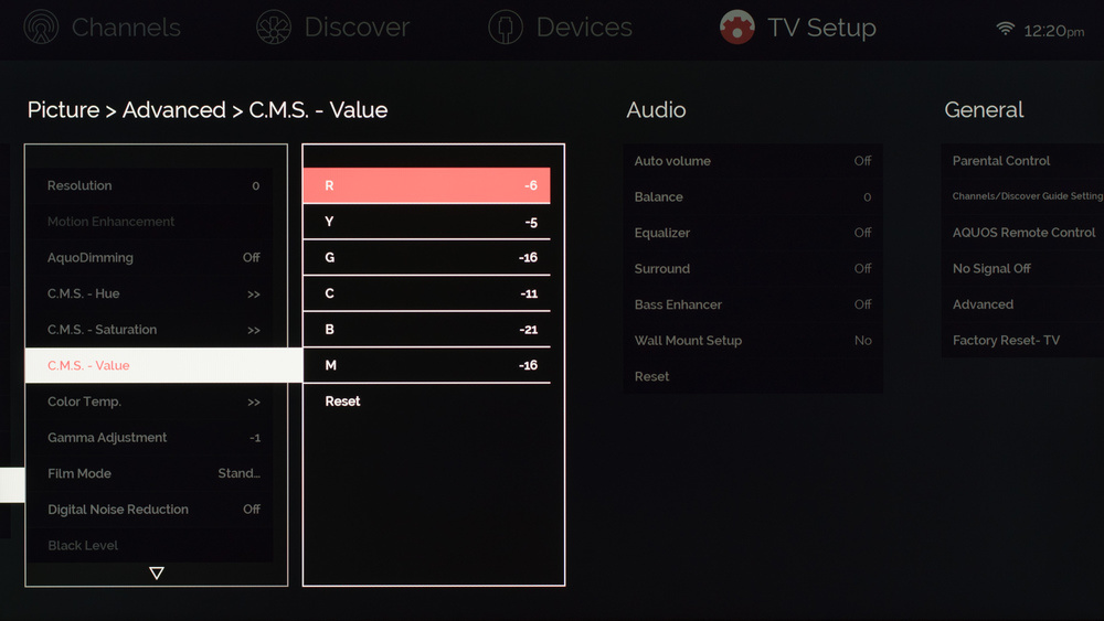 Sharp UH30U Calibration Settings 6