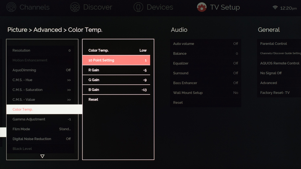 Sharp UH30U Calibration Settings 7