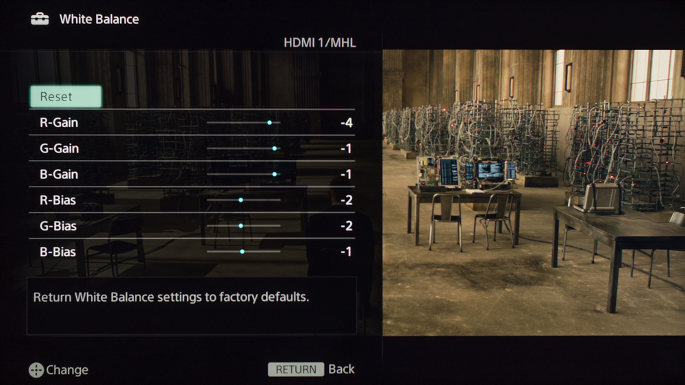 Sony W630B Calibration Settings 7