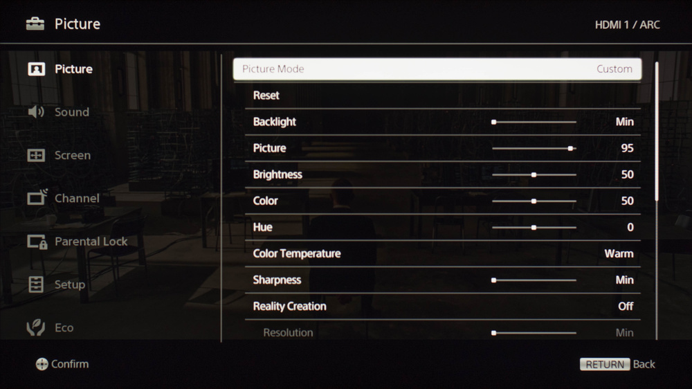 Sony W650D LED TV Calibration Settings