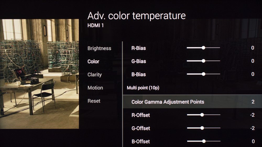 Sony W850C Calibration Settings 11