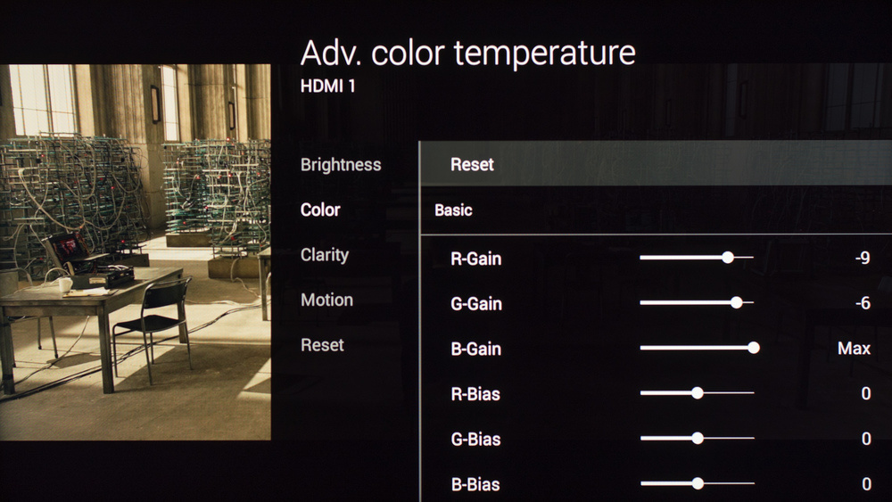 Sony W850C Calibration Settings 9