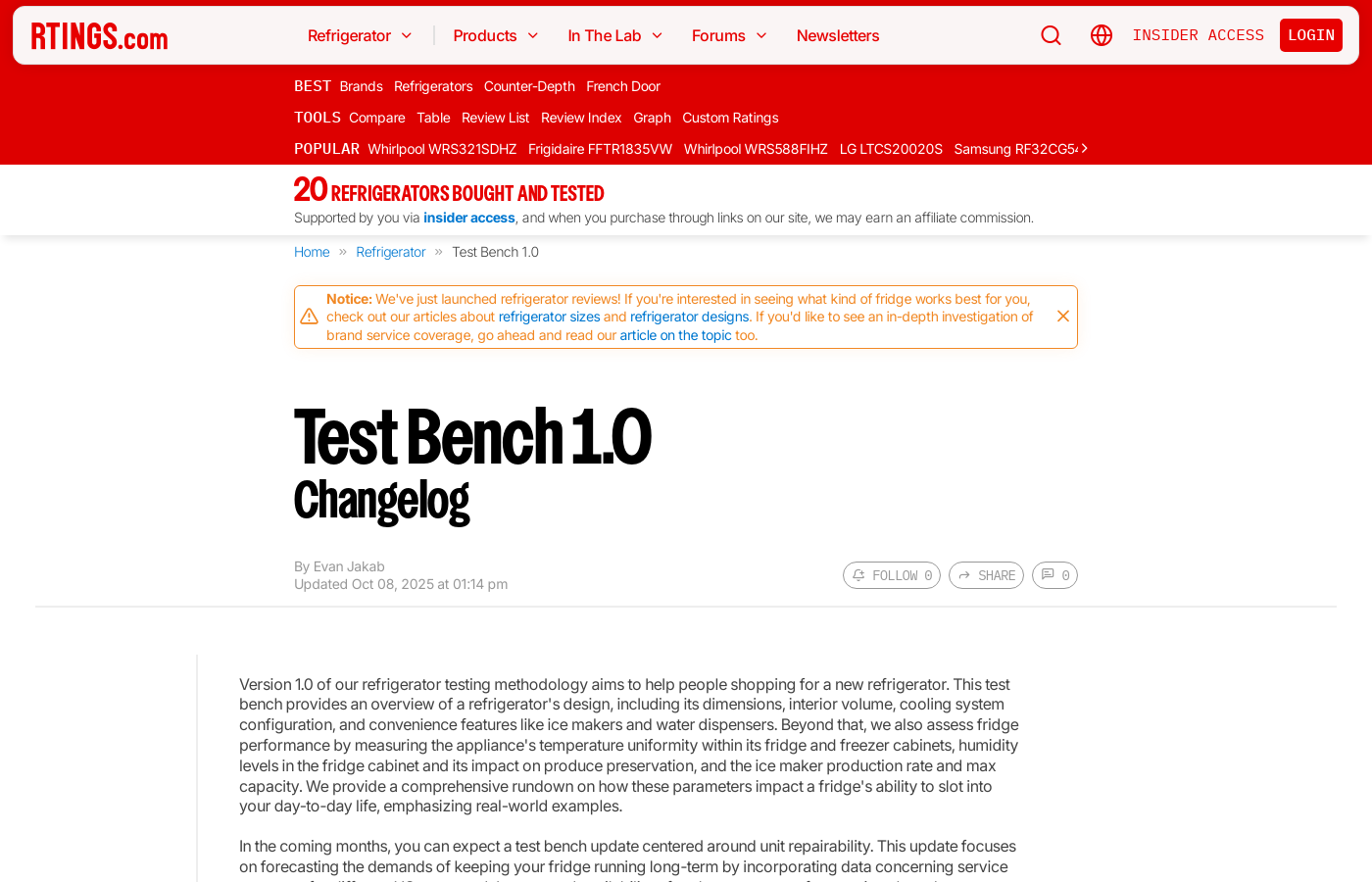 Test Bench 1.0: Changelog