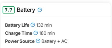 A screenshot of the Anker Nebula Mars 3's battery box.