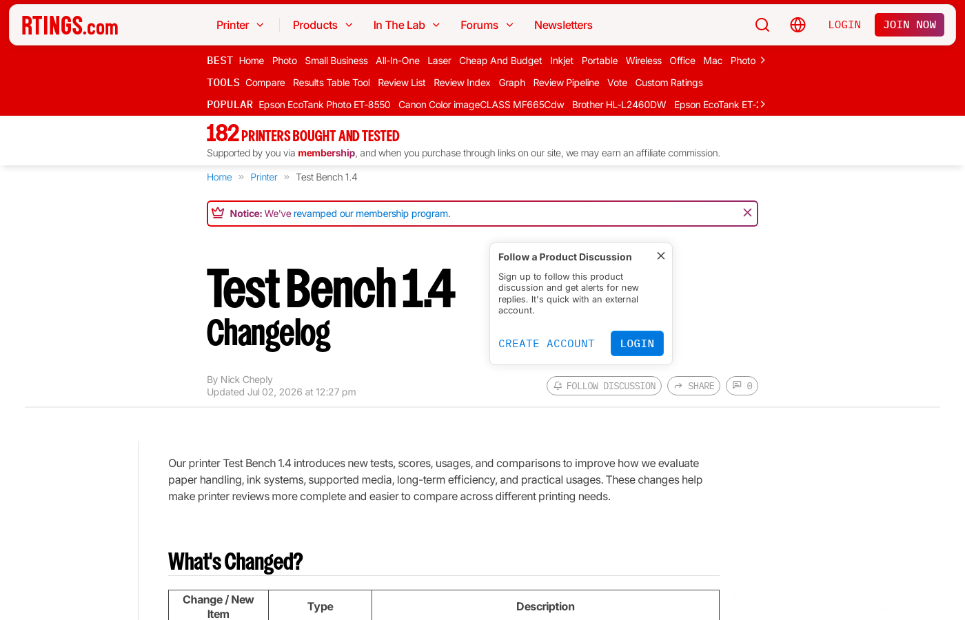 Printer Test Bench 1.4