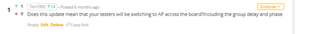 User comment about audio precision.