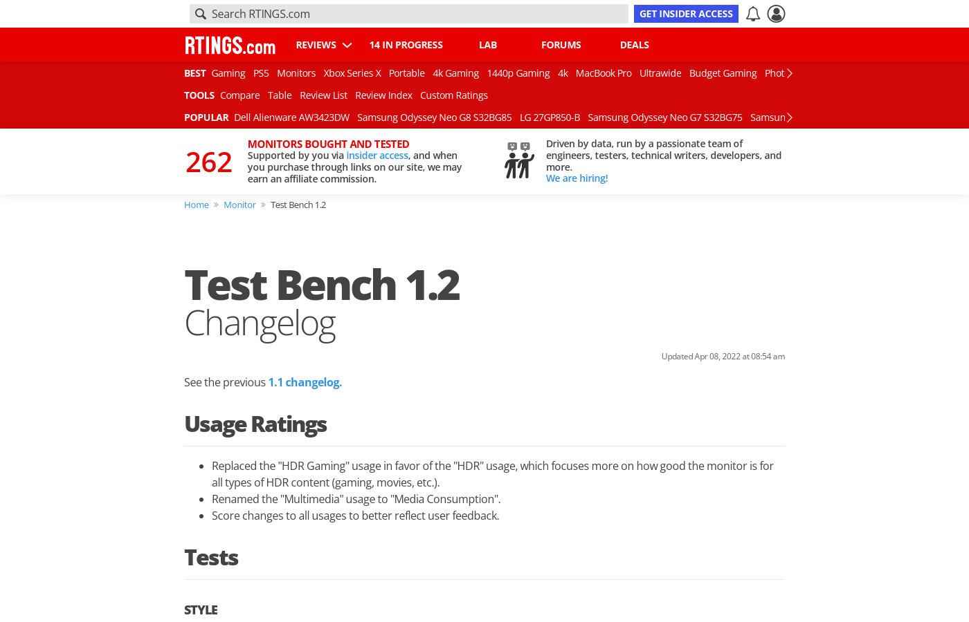 Test Bench 1.2: Changelog