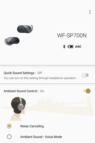Sony WF-SP700N Truly Wireless App Picture
