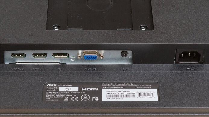 AOC 24G2 Inputs 1