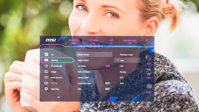 MSI MPG 321URX QD-OLED OSD Picture