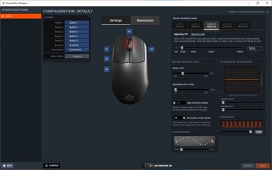 SteelSeries Prime Mini Wireless Software settings screenshot