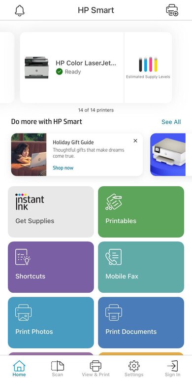 HP Color LaserJet Pro MFP 3301fdw App Printscreen