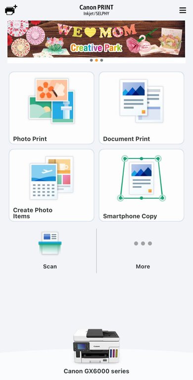 Canon MAXIFY GX6020 App Printscreen