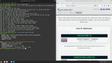 IVPN Headless WireGuard Connection Screenshot