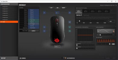 SteelSeries Sensei Ten Software settings screenshot