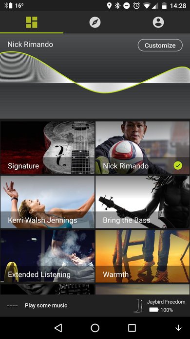 Jaybird Freedom F5 Wireless 2016 App Picture