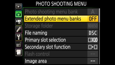 Nikon D850 Screen Menu Picture