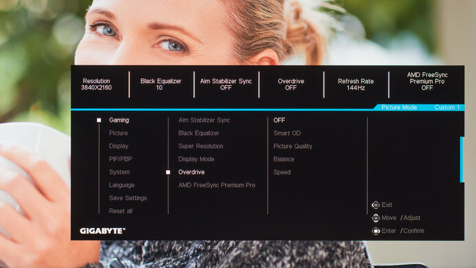 Gigabyte M32U OSD Picture