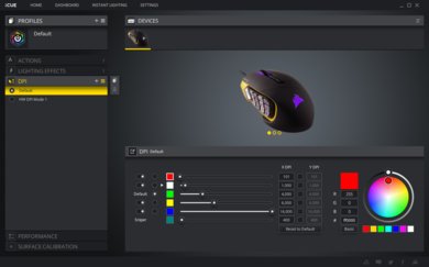 Corsair SCIMITAR PRO RGB Software settings screenshot