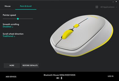 Logitech M535 Software settings screenshot