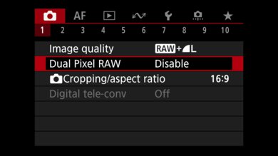 Canon EOS R8 Screen Menu Picture