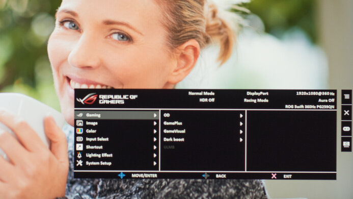 ASUS ROG Swift 360Hz PG259QN OSD Picture