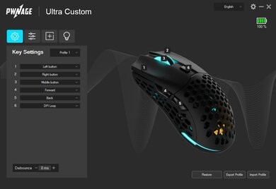 Pwnage Ultra Custom Wireless Symm 2 Software settings screenshot