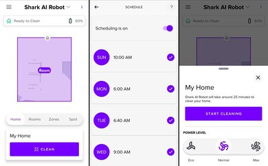 Shark AI Robot Companion App Screen Grabs