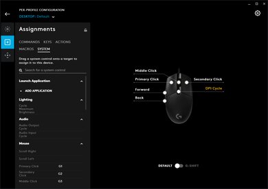 Logitech G PRO HERO Software settings screenshot