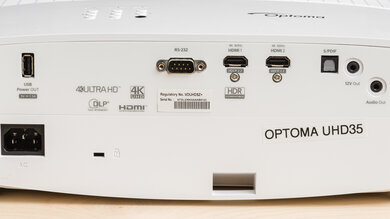 Optoma UHD35 Inputs Picture