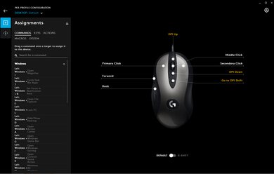 Logitech G MX518 Legendary Software settings screenshot