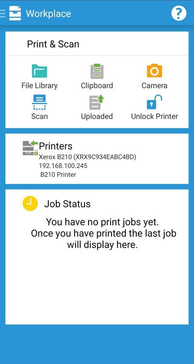 Xerox B210/DNI App Printscreen