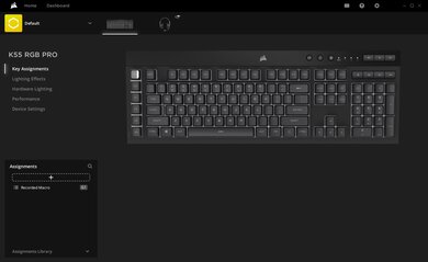 Corsair K55 RGB PRO Software Picture