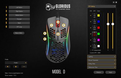 GLORIOUS Model D Software settings screenshot