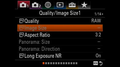 Sony RX10 IV Screen Menu Picture