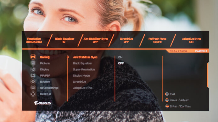 Gigabyte AORUS FI32U OSD Picture