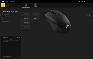 Corsair HARPOON RGB PRO Software settings screenshot