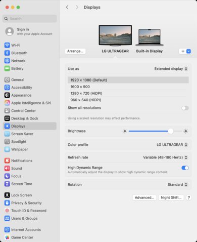 LG 24GS65F-B macOS Screenshot