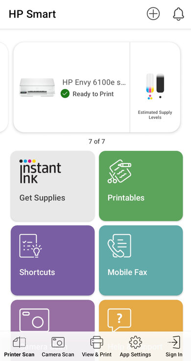 HP ENVY 6165e App Printscreen