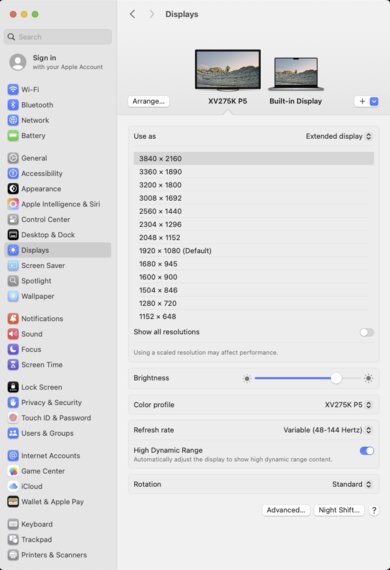 Acer Nitro XV275K P5biipruzx macOS Screenshot