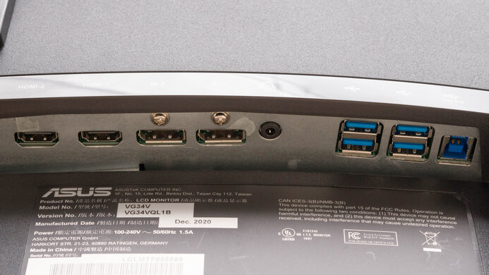 ASUS TUF Gaming VG34VQL1B Inputs 1