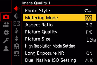 Panasonic LUMIX S5 IIX Screen Menu Picture