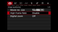 Canon PowerShot V1 Screen Menu Picture